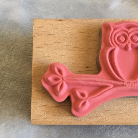 Owl On Tree Branch Rubber Art Stamp NWT wood rubber 2.25”x 1x1.50” - Picture 6 of 9